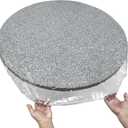 Clear Vinyl Round Fitted Tablecloth Elastic Edged Table Cloth Waterproof Oil-Proof Plastic Cover Best for 57" to 65" Round Table