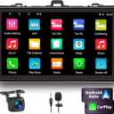 Car Stereo for Toyota Corolla 2007-2012 with Wireless Apple Carplay and Android Auto,9 Inch Touch Screen Car Radio with 4K Camera Support BT/Mirror Link/FM/WiFi/GPS Navigation, 2GB+32GB,