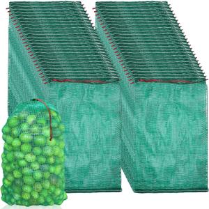 50 Pcs Extra Large Mesh Produce Bags 70 lbs Reusable Onion Bags Sacks Vegetable Storage Bags 21 x 32 Drawstring Fresh Mesh Onion Bag Washable Net Bag for Onions Potato Firewood Crawfish