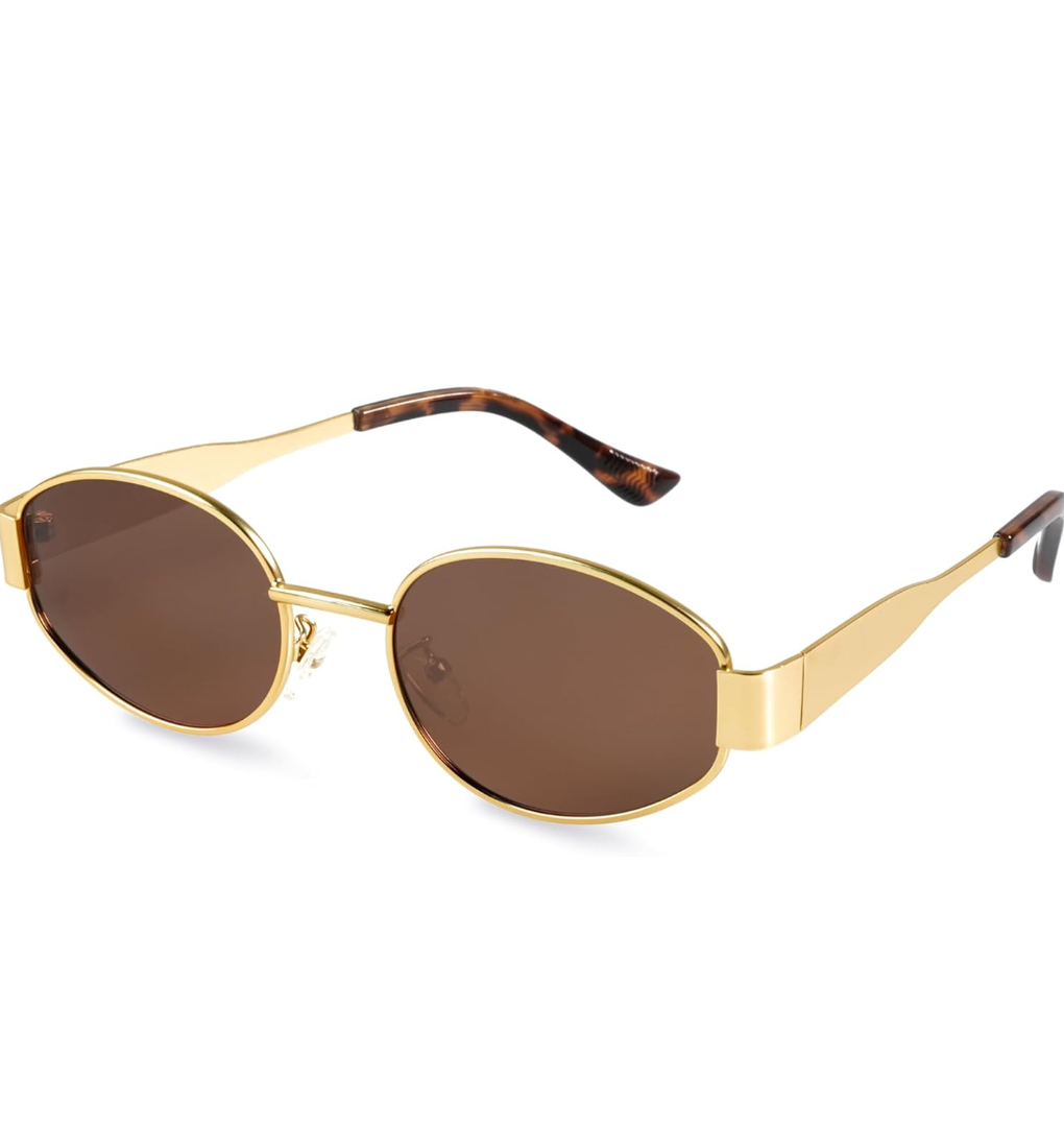 livho 2025 Trendy Oval Sunglasses - Stylish Polarized Shades for Everyday - Retro Metal Frames