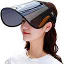 WITHMOONS Sunblock UV Protection Visor Sun Shield Face Shield Hat Full Face Shield Black