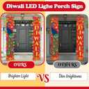 Diwali Party Decorations - Happy Diwali Door Banner Diwali Decoration for Home Deepavali Festival of Lights Banner Porch Hanging Sign for Indian Holiday Wall Doorway Decor, 11.8in70.9in