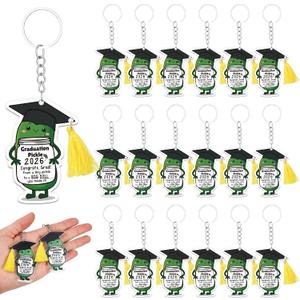 Nosiny 24 Pcs 2026 Graduation Gifts Bulk Pickle Funny Keychain Appreciation Gifts Graduate Graduation Decorations Cute Congrats for Class High School College Graduations