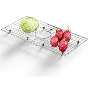 Chilinii Sink Protectors for Kitchen Sink 30" x 16" - Rectangular Extra Large Sink Grid for Kitchen Sink Bottom, Rust-Resistant Drainage Rack with Scratch Prevention Centered Drain