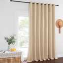 NICETOWN Sliding Door Window Treatment - Blackout Patio Door Curtain Panels, Privacy Thermal Drapes for Department with Grommet Top (Biscotti Beige, W100 x L108)