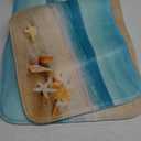 Britimes Beach Sea Shell Ocean Bathroom Rug Mat Set of 2, Summer Washable Cover Floor Rug Carpets Floor Bath Mat Bathroom Decorations 16x24 and 20x32 Inches