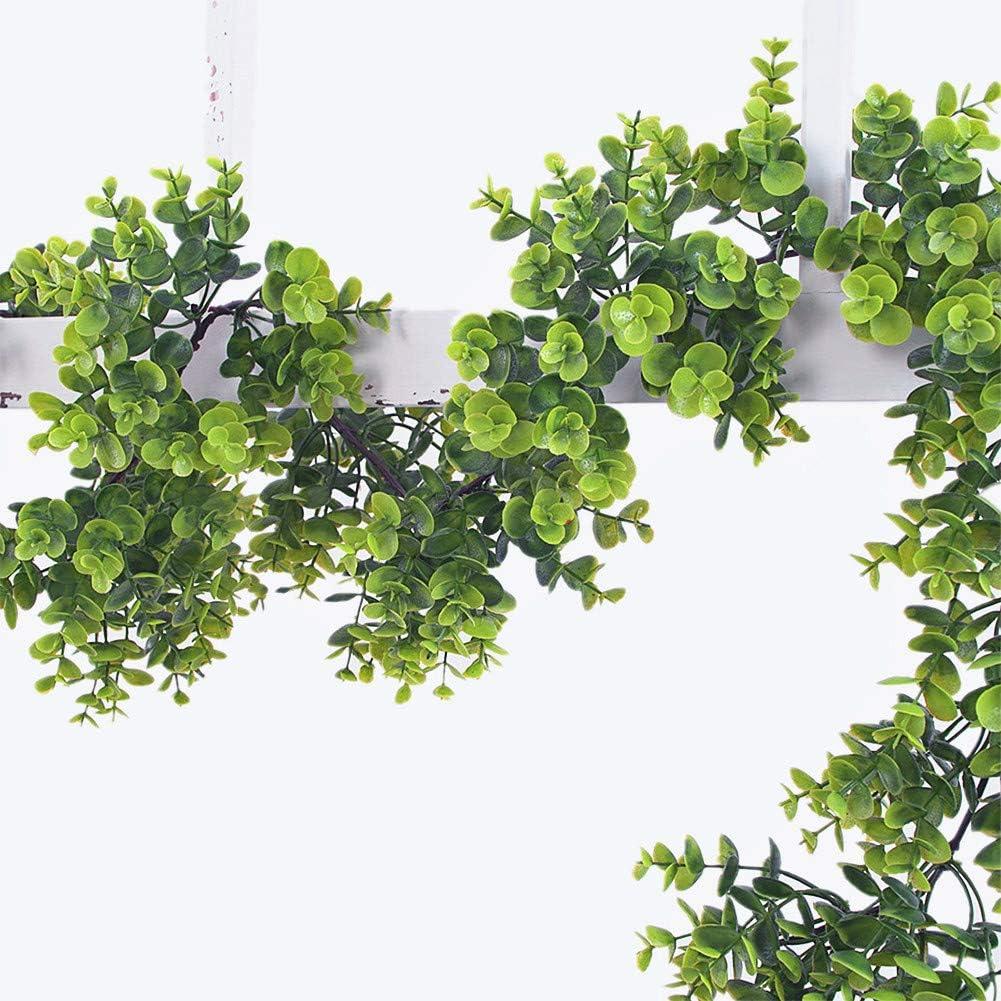 Artificial Eucalyptus Fake Greenery Christmas Garland Hanging Vines Plants Table Decoration for Holiday and Wedding DIY Decor