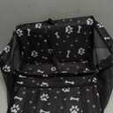 PetsHome Dog Car Seat Foldable Dog Car Booster Seat Waterproof Breathable Oxford Travel Bag for Small to Medium Dogs, Puppies, and Pets-Pattern Black-Upgrade