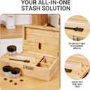 Bamboo decorative box with a removable tray and divided wooden decorative storage box, including jars, brushes, and tubesodour-resistant home organisation and storage container
