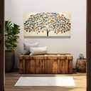 Blue Gold Tree Of Life Wall Art Decor 20"x40" Modern Wall Art For Bedroom