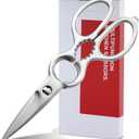 Stainless Steel Kitchen Shears Heavy Duty Full-Steel Forged Metal Scissors for Food, Professional Chef Shears Bone Cutting Meat Pizza Scissors Kitchen Utensils Come Apart, Silver