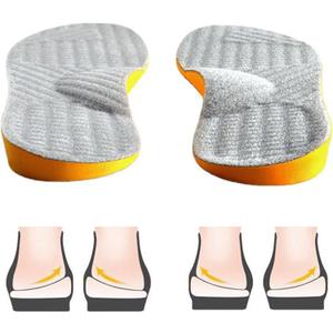 Goofort Women Men Posture Correcting Orthotic Insoles 4 in 1 Gel Insoles Flat feet Arch Support Orthopedic overpronation Supination Plantar Fasciitis Metatarsalgia X/O Valgus Varus Shoe Inserts (Outside High 7-8 25CM, Grey)