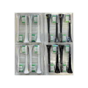 16 Pack Replacement Toothbrush Heads Compatible with Oral B iO, Brush Heads for Oral-B iO 2/3/4/5/6/7/8/9/10/7G Series, with Covers, Black