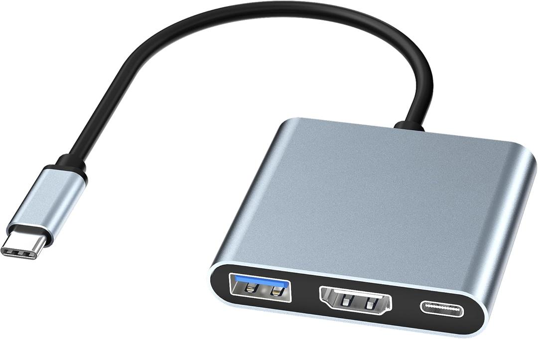 USB C to HDMI Adapter for MacBook, HDMI to Type C Hub Adapter for Monitor to Laptop, USB-C Digital AV Multiport Adapter for MacBook, iPad, iPhone 15/16, Nintendo Switch Dock