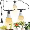 LED Grow Light String Bulb A25 Bulb, Full Spectrum Growing Lamp Bulbs E26 Base, 15W 130W Equivalent, Outdoor and Indoor Plants, Seed Starting (3 Bulbs 45W (12FT))