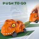 iPlay, iLearn Kids Dinosaur Cars Launcher Toys Set, Boys Dino Ejecting Vehicle Playset, Toddlers Mini Push Go Catapult, Press to Launch, Cool Birthday Gifts Party Favors for 3 4 5 6 Years Old Children