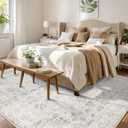 Washable 810 Area Rug for Living Room, Vintage Floral Rug Soft Non Slip Stain Resistant Boho Carpet for Bedroom Dinning Room Home Office Beige