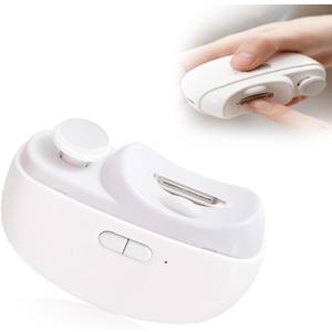 Electric Nail Clipper, New 2 in 1 Automatic Nail Trimmer, ElectricNail with Polishing, Manicure Set Multifunctional Nail Trimmer for Baby, Kids, Adults, Seniors (White)