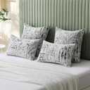 FUTEI Black White Decorative Throw Pillow Covers 18x18 Inch Set of 2,Soft Cozy Geometric Textured Chenille Jacquard Cushion Cases,Modern Home Decor for Couch Bed Living Room