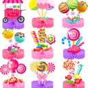 Candyland Party Table Decorations 9pcs Candyland Lollipop Table Honeycomb Centerpieces for Candy Theme Birthday Party Supplies (9 Count (Pack of 1))