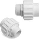 XtremepowerUS 2-Pieces Universal 1.5" PVC x 1.5" Slip Union Socket Joint Adapter Fitting Quick Connector Replacement (Male X Slip) Pool Spa Pump