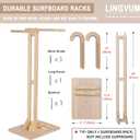 Surfboard Stand Rack, Sturdy Rack with Floor-Standing Design, Vertical Surfboard Holder, Storage & Display for Shortboard and Longboard, Wooden
