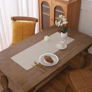 Gernaice 2PCS Solid Color Table Runner, Rustic Cotton Linen Farmhouse Table Runners for Dresser End Coffee Table Home Decor, 24" L X 13" W Beige Gernaice 2PCS Solid Color Table Runner, Rustic Cotton Linen Farmhouse Table Runners for Dresser End Coffee Table Home Decor, 24" L X 13" W Beige