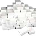 FindingKing 100 White Swirl Cotton Boxes Charm Jewelry Gift Displays 3.25"