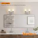 Vanity Lights Polished Chrome Bathroom Light Fixtures with White Frosted Glass Shade, Double Wall Sconces for Mirror Hallway Entrance Porch T001CH-L2