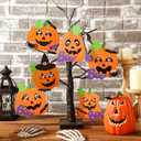 Yexiya 36 Pieces Halloween Fall Craft Kits DIY Pumpkins Hanging Ornaments Make Your Own Pumpkin Sticker Craft Cuttings for Halloween Party Favors Decoration School Classroom Activities
