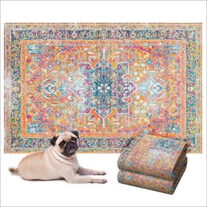 LOVEWAG Washable Dog Pee Pads, 16" x 24", Waterproof, Non-Slip, Super Absorbent, Reusable Machine-Washable, 2-Pack (Marmalade Sunshine)