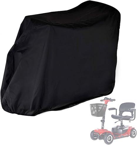 Motorcycle Cover Scooter Protective Cover for Electric Wheelchairs and Lightweight Oxford Outdoor Design 42x45 Inch Black