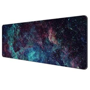 Dynippy Thin Extended Gaming Mouse Pad （31.5 * 11.8 * 0.08 inch） with Stitched Edges Large , Long XXL Keyboard and Mouse pad Desk Mat for Gaming Office & Home - Galaxy Space