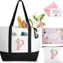 TRSODD Mothers Day Gifts for Mom Large Tote Bag and Makeup Bag Birthday Gifts for Women Wife Grandma Daughter Sister Friends Bridesmaid P