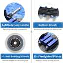Aquatix Pro Pool Vacuum Head, 22" Extra Large Commercial Grade, 10 Weighted Plates, Hose Adapter, Aluminium Handle, Stainless Steel Balls, Flex Swivel Swimming Pool Head with Bottom Brush