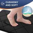 2 x OLANLY Memory Foam Bath Mat 30x20, Ultra Soft and Absorbent Bathroom Rugs, Machine Washable, Comfortable Bath Carpet for Bathroom Floor, Tub and Shower, Black
