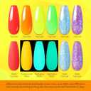 UR SUGAR Glow in The Dark Extension Gel Nail Set, 6 Colors Red Neon Orange Luminous Yellow Green Glitter Blue Purple Spring Summer Extension Nail Gel Kit Long Lasting Soak Off Gel Gift Box for Women