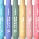 Nicpro 6 Pack Rotary Retractable Erasers, Soft TPE Twist Erasers in Cute Rainbow Colors, Clean Erasing Large Pencil Eraser for Students Kids, School Supplies, Office, Stationary, Drawing & Journaling