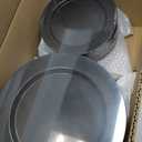 Goodluck 200PCS Black Plastic Plates, Heavy Duty Disposable Gold Plates with 100 10.25 inch Dinner Plates and 100 7.5 inch Dessert Plates for Party, Holiday, Wedding, Thanksgiving