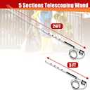 RIDGE WASHER 24 FT Telescoping Pressure Washer Wand, Pressure Washer Extension Wand, Telescopic Gutter Cleaner With 3 Curve Wands, 7 Spray Nozzle Tips, Adjustable Support Belt and 2 Adapters, 4000 PSI