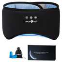 MUSICOZY Sleep Headphones Eye Mask Bluetooth 5.4, Bamboo Cotton Full Coverage Headphones Headband for Side Sleepers, Wireless Earphones with Speaker Sleep Music Earbuds for Men Women (Classic Black)