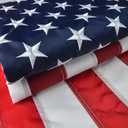 American Flag 8x10 Ft, Large American Flags for Outside, US USA Flag, Vivid Color, Sewn Stripes, Brass Grommets, Embroidered Stars, Perfect for Indoor/Outdoor High Wind Use