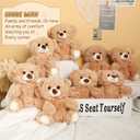 Jenaai 8 Pcs 10 Inch Bear Stuffed Animals Bulk Cute Baby Shower Small Plush Bears Party Favors for Baby Shower Wedding Birthday Graduation Centerpiece Decoration(Stylish,Light Brown)
