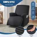 TAOCOCO Recliner Chair Covers Stretch Recliner Covers for Recliner Chair, Polyester Reclining Chair Cover with Arms 3-Piece Soft, Durable and Skin-Friendly Furniture Protector (1 Seater, Black)