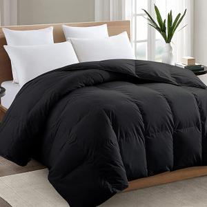 TEXARTIST Premium 2100 Series California King Comforter All Season Breathable Black Comforter Soft 4D Spiral Fiber Quilted Down Alternative Duvet with Corner Tabs Hotel Style (96"x104")