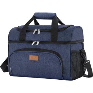 Lifewit Large Cooler Bag Insulated Lunch Bag Lightweight Portable Cool Bag Double Layer for Picnic, Beach, Work, Trip, Blue, 32-can