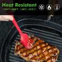 SURDOCA Silicone Pastry Basting Brush - 2Pcs 10 + 8 in Heat Resistant Brush for Baking Cooking Food, BPA Free Kitchen Brush for Sauce Butter Oil, Stainless Steel Core Design for Barbecue BBQ Grilling (Black)