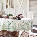 Sage Oval Tablecloth,60 x 102Inch, Green Leaf Table Cloth, Sage Green Farmhouse Watercolor Floral Waterproof Tablecloths,Suitable for Indoor/Outdoor,Holidays,Kitchens,Dining Rooms,and Party