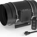 Toolazy Quiet 8" Inline Duct Fan 831 CFM Ventilation Exhaust Fan EC Motor and External Electronic 10-speed Controller for Heating Cooling Booster, Grow Tents, Hydroponics