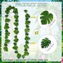GuassLee Hawaiian Tropical Party Decoration String Lights-40 LED Monstera Leaf String Lights for Luau Aloha Jungle Themed Party Decorations Supplies (1 pc)